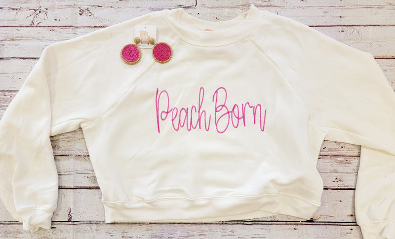Fancy Peach Born Crewneck
